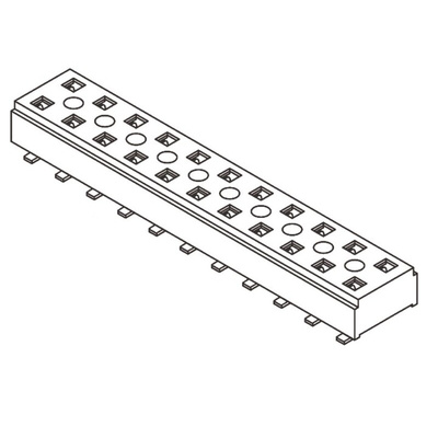 Samtec CLT Series Straight Surface Mount PCB Socket, 20-Contact, 2-Row, 2mm Pitch, Solder Termination