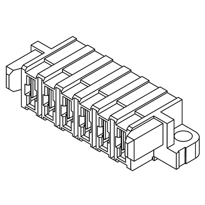 Samtec MPS Series Right Angle Through Hole Mount PCB Socket, 8-Contact, 1-Row, 5mm Pitch, Solder Termination
