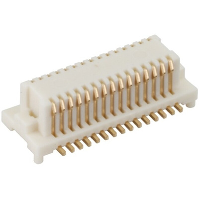 Hirose DF12 Series Straight Surface Mount PCB Socket, 30-Contact, 2-Row, 0.5mm Pitch, Solder Termination