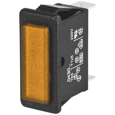 Arcolectric Orange neon Indicator, Tab Termination, 230 V, 28.2 x 11.5mm Mounting Hole Size