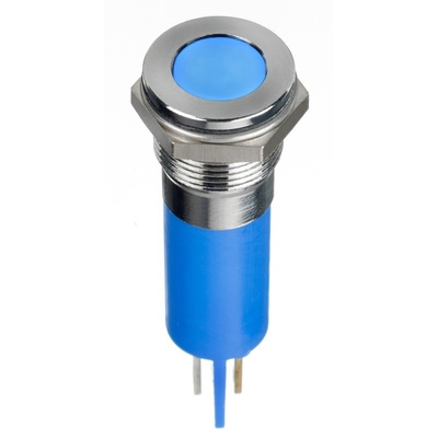RS PRO Blue Indicator, 12 V dc, 12mm Mounting Hole Size, Faston, Solder Lug Termination, IP67