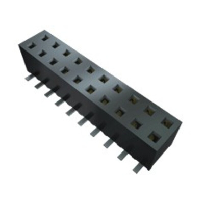 Samtec MMS Series Straight Surface Mount PCB Socket, 2-Contact, 1-Row, 2mm Pitch, Solder Termination