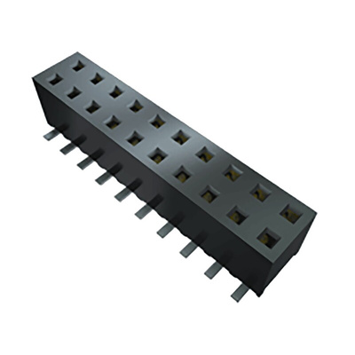 Samtec MMS Series Straight Surface Mount PCB Socket, 6-Contact, 2-Row, 2mm Pitch, Solder Termination