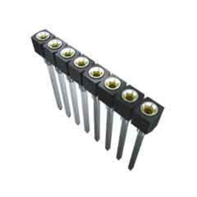 Samtec SS Series Straight Through Hole Mount PCB Socket, 2-Contact, 1-Row, 2.54mm Pitch, Solder Termination