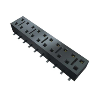 Samtec HLE Series Straight Surface Mount PCB Socket, 10-Contact, 2-Row, 2.54mm Pitch, Solder Termination