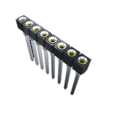 Samtec SS Series Straight Through Hole Mount PCB Socket, 1-Contact, 1-Row, 2.54mm Pitch, Solder Termination