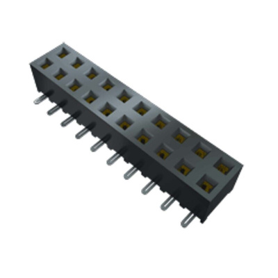 Samtec SMM Series Straight Surface Mount PCB Socket, 10-Contact, 1-Row, 2mm Pitch, SMT Termination