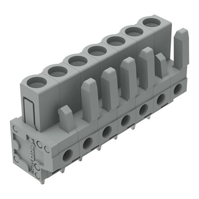 Wago 232 Series Straight PCB Mount PCB Header, 7-Contact, 1-Row, 5mm Pitch, Solder, Through Hole Termination