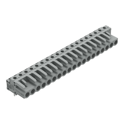 Wago 232 Series Angled PCB Mount PCB Header, 19-Contact, 1-Row, 5mm Pitch, Solder Termination