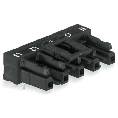 Wago 770 Series Angled PCB Mount PCB Socket, 5-Contact, 1-Row, 10mm Pitch, Cage Clamp Termination