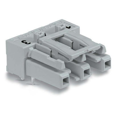 Wago 770 Series Angled PCB Mount PCB Socket, 3-Contact, 1-Row, 10mm Pitch, Cage Clamp Termination