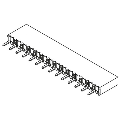 Samtec BCS Series Straight Through Hole Mount PCB Socket, 14-Contact, 1-Row, 2.54mm Pitch, Solder Termination