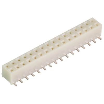 Hirose A3A Series Straight Surface Mount PCB Socket, 32-Contact, 2-Row, 2mm Pitch, Solder Termination