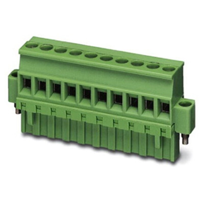 Phoenix Contact MVSTBR 2.5/11-STF-5.08 Series Straight Screw Mount PCB Terminal Block, 11-Contact, 1-Row, 5.08mm Pitch,