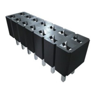 Samtec SLW Series Straight Through Hole Mount PCB Socket, 5-Contact, 1-Row, 2.54mm Pitch, Solder Termination