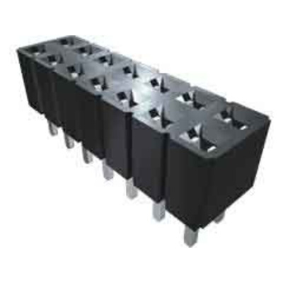 Samtec SLW Series Straight Through Hole Mount PCB Socket, 4-Contact, 1-Row, 2.54mm Pitch, Solder Termination