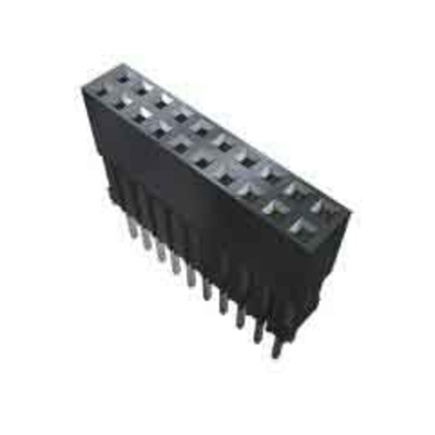 Samtec ESQ Series Straight Through Hole Mount PCB Socket, 20-Contact, 1-Row, 2.54mm Pitch, Solder Termination