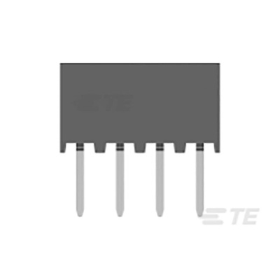 TE Connectivity AMPMODU Series Straight Through Hole Mount PCB Socket, 4-Contact, 1-Row, 2mm Pitch, Solder Termination