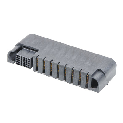 Molex 214115 Series Right Angle PCB Mount PCB Socket, 8P + 30S-Contact, 5-Row, 2 Pitch, Through Hole Termination