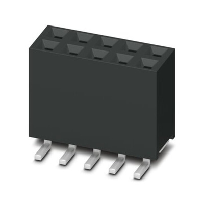 Phoenix Contact 54D/ 20-SV-1020-1-BT, FQ 2 Series Surface Mount Socket Strip, 2-Row, 2.54mm Pitch, SMD Termination