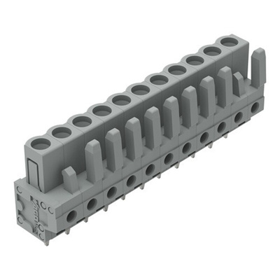 Wago 232 Series Straight PCB Mount PCB Header, 11-Contact, 1-Row, 5mm Pitch, Solder, Through Hole Termination