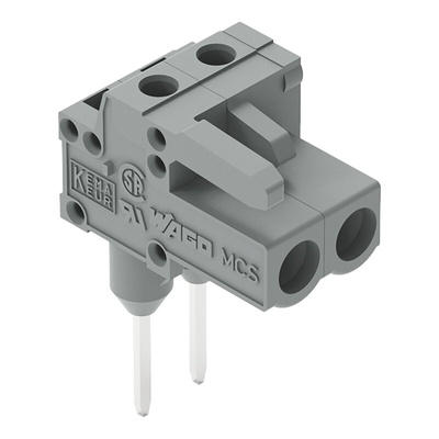 Wago 232 Series Angled PCB Mount PCB Connector, 2-Contact, 1-Row, 5mm Pitch, Solder, Through Hole Termination
