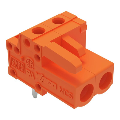 Wago 232 Series Angled PCB Mount PCB Header, 2-Contact, 1-Row, 5.08mm Pitch, Solder Termination