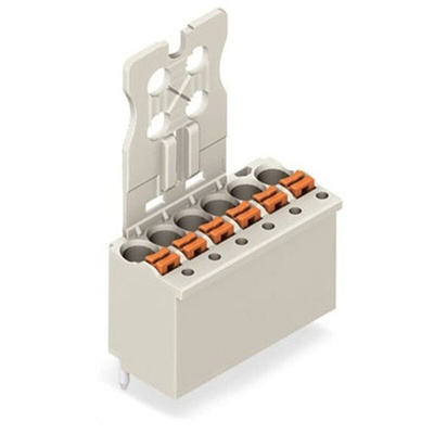 Wago 2091 Series Straight Push-In PCB Connector, 4-Contact, 1-Row, 3.5mm Pitch, Solder Pin Termination