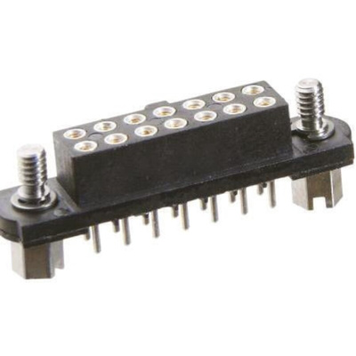 HARWIN M80 Series Straight Through Hole Mount PCB Socket, 26-Contact, 2-Row, 2mm Pitch, Solder Termination