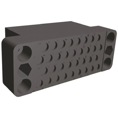 TE Connectivity M Series Straight Free Hanging, Panel Mount Housing, 34-Contact, 4-Row, 3.81mm Pitch, Solder Termination