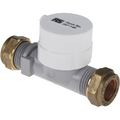 RS PRO Radial Flow Turbine Flow Meter for Liquid, 0.25 L/min Min, 6.5 L/min Max