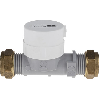 RS PRO Radial Flow Turbine Flow Meter for Liquid, 0.25 L/min Min, 6.5 L/min Max