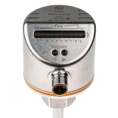 ifm electronic Flow Controller, 200 → 3000 (Gas) cm³/s, 3 → 300 (Liquid) cm³/s, PNP Output, 19 →