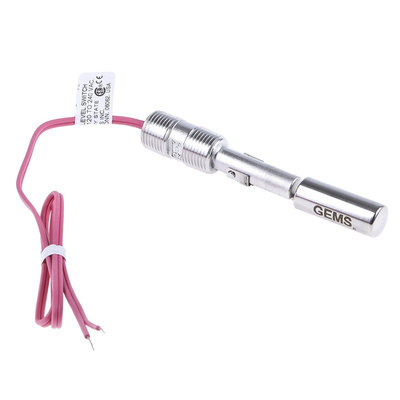 Gems Sensors LS-7 Series Horizontal Stainless Steel 316 Float Switch, Float, 610mm Cable, SPST NO/NC