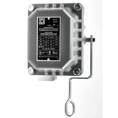 Telemecanique Sensors 9036 Series Pedestal Mount Cast Aluminium Float Switch, Float, 2 NC DPST, 230 (Single Phase) V,