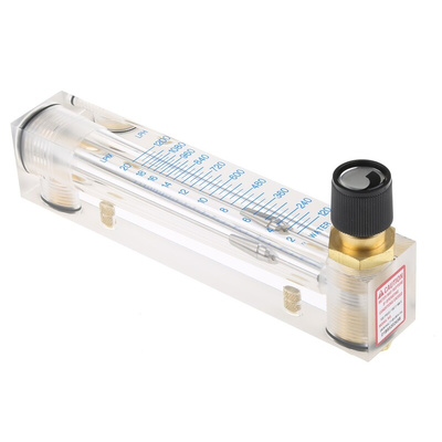 Key Instruments Flo-Rite Series Variable Area Flow Meter for Liquid, 1.5 L/min Min, 20 L/min Max