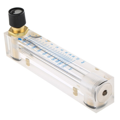 Key Instruments Flo-Rite Series Variable Area Flow Meter for Liquid, 1.5 L/min Min, 20 L/min Max