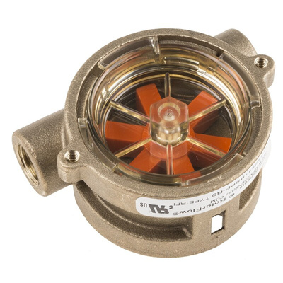 Gems Sensors RFI Series RotorFlow Flow Indicator for Liquid, 2 L/min Min, 20 L/min Max