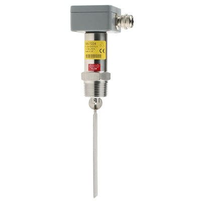 Gems Sensors FS-550E Series Paddle Flow Sensor for Liquid, 15 L/min Min, 125 L/min Max