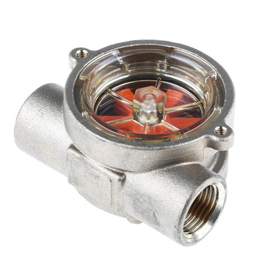 Gems Sensors RFI Series RotorFlow Flow Indicator for Liquid, 15 L/min Min, 75 L/min Max