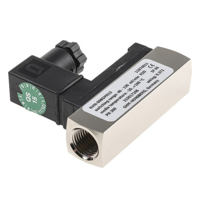 RS PRO Piston Inline Flow Switch for Liquid, 0.04 L/min Min, 0.13 L/min Max