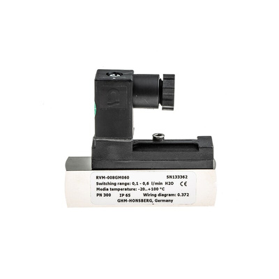 RS PRO Piston Inline Flow Switch for Liquid, 0.1 L/min Min, 0.6 L/min Max