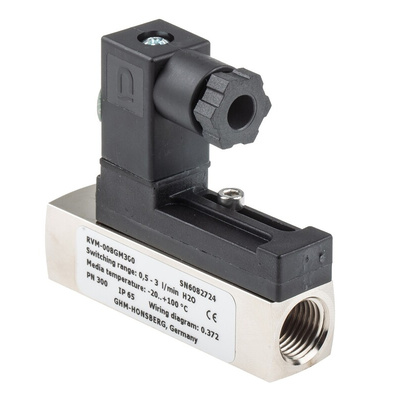RS PRO Piston Inline Flow Switch for Liquid, 0.5 L/min Min, 3 L/min Max