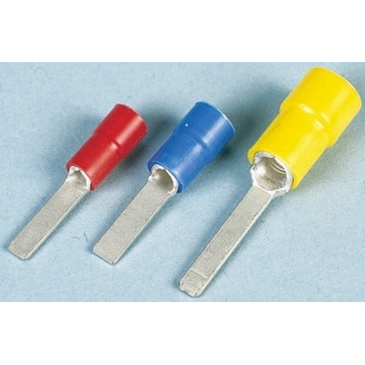 JST, FV Insulated Crimp Blade Terminal 12.5mm Blade Length, 0.25mm² to 1.65mm², 22AWG to 16AWG, Red
