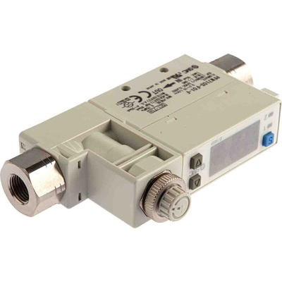SMC Compact Mount Flow Controller, 0.2 → 10 L/min, PNP Output, 24 V dc, 1/8 in Pipe