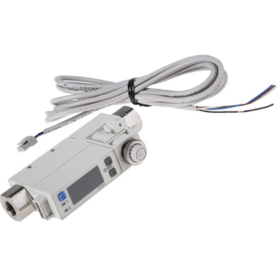 SMC Compact Mount Flow Controller, 1 → 50 L/min, PNP Output, 24 V dc, 1/8 in Pipe