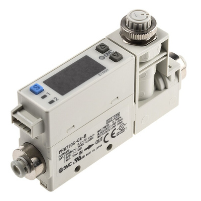 SMC PFM Series Integrated Display Flow Switch for Dry Air, Gas, 0.2 L/min Min, 10 L/min Max