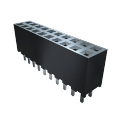 Samtec SQW Series Straight Surface Mount PCB Socket, 34-Contact, 2-Row, 2mm Pitch, Solder Termination