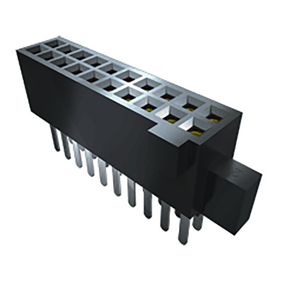 Samtec SFM Series Right Angle Surface Mount PCB Socket, 10-Contact, 2-Row, 1.27mm Pitch, Solder Termination