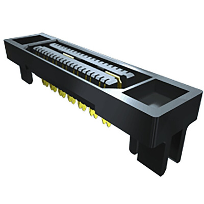 Samtec QSE Series Right Angle Surface Mount PCB Socket, 28-Contact, 2-Row, 0.8mm Pitch, Solder Termination